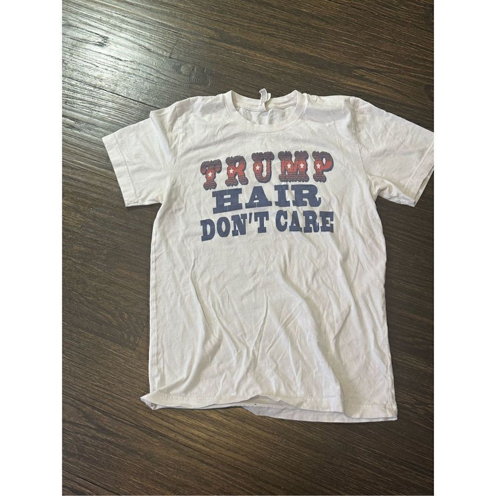 TRUMP HAIR DONT CARE White T-SHIRT  TEE SMALL